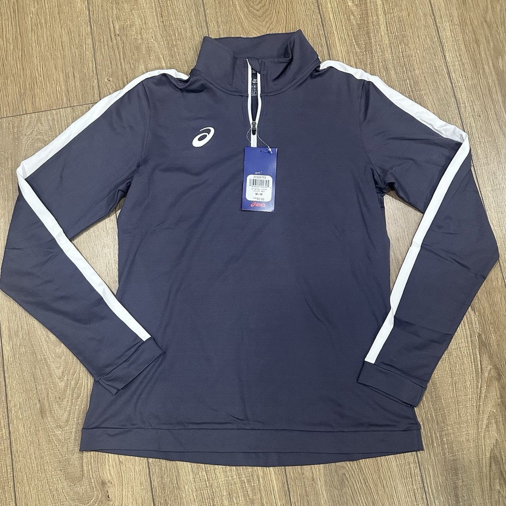 ASICS MOTION DRY 1/4 ZIP PULLLOVER TOP SHIRT GRAY WOMENS‎ SIZE M NEW WITH TAGS